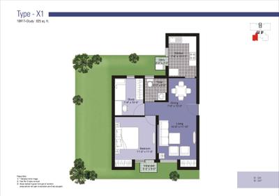 Image of 1175 Sq.ft 2.5 BHK Apartment / Flat for sale in Unitech Vistas Phase II, Southern Peripheral Road, Gurgaon for Rs. 12500000