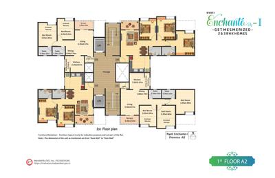 Image of 1200 Sq.ft 3 BHK Apartment / Flat for sale in Nyati Enchante, Wadgaon Sheri, Pune for Rs. 16000000