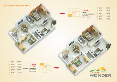 Image of 1179 Sq.ft 2 BHK Apartment / Flat for sale in KVG Wonder, NRI Layout, Bengaluru for Rs. 8500000