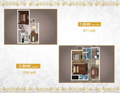 Image of 671 Sq.ft 1 BHK Apartment / Flat for sale in Aarti Ashoka Impression, Vidhan Sabha Road, Raipur for Rs. 2300000