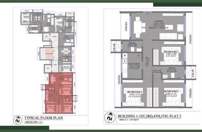 Image of 1300 Sq.ft 3 BHK Apartment / Flat for sale in DEM Panache, Andheri East, Mumbai for Rs. 29500000