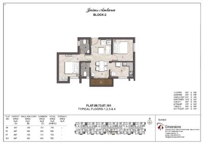 Image of 457 Sq.ft 1 BHK Apartment / Flat for sale in Jain Antara, Peelamedu, Coimbatore for Rs. 3800000