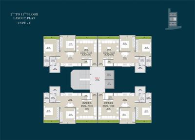 Image of 1250 Sq.ft 2 BHK Apartment / Flat for sale in J B Venezia Skyz, Tavra, Bharuch for Rs. 4500000