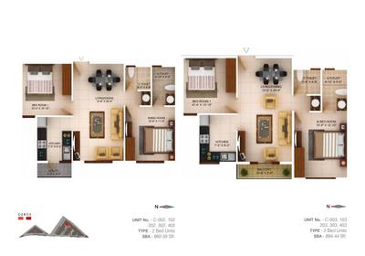 Image of 1139 Sq.ft 3 BHK Apartment / Flat for sale in Concorde Wind Rush, Bommasandra, Bengaluru for Rs. 7500000
