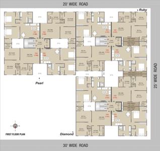 Image of 1186 Sq.ft 2 BHK Apartment / Flat for sale in Home Maker Advait, New Mehul Nagar, Jamnagar for Rs. 4000000