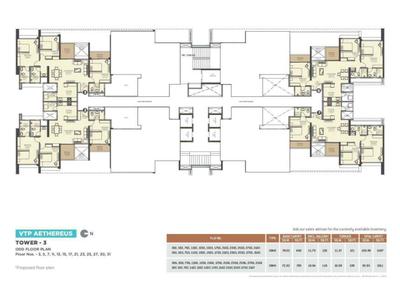 Image of 973 Sq.ft 3 BHK Apartment / Flat for sale in VTP Aethereus Phase 2 by VTP Realty, Mahalunge, Pune for Rs. 11400000