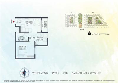 Image of 1142 Sq.ft 3 BHK Apartment / Flat for sale in Sowparnika Indradhanush Phase I, Yelachanayakanapura, Bengaluru for Rs. 9500000