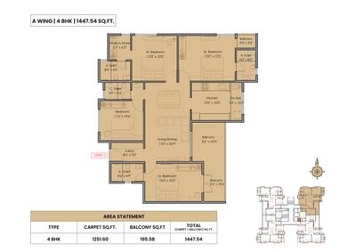Image of 1497 Sq.ft 3 BHK Apartment / Flat for sale in Minerva, Pimple Saudagar, Pune for Rs. 17500000