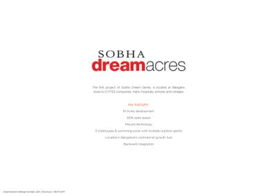 Image of 745 Sq.ft 1 BHK Apartment / Flat for sale in Sobha Dream Acres Tropical Greens Phase 18 Wing 39 and 40 by Sobha Limited, Balagere, Bengaluru for Rs. 11600000