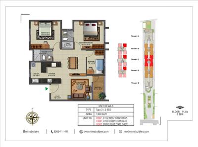 Image of 1280 Sq.ft 3 BHK Apartment / Flat for sale in MIMS Residency, Sampigehalli, Bengaluru for Rs. 11000000