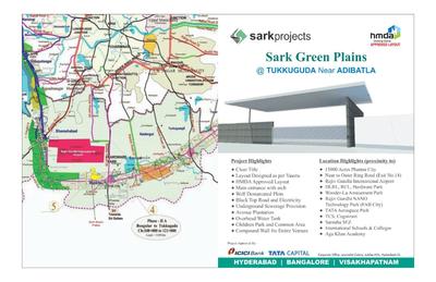 Image of 1800 Sq.ft Residential Plot / Land for sale in Sark Green Plains, Tukkuguda, Hyderabad for Rs. 9800000