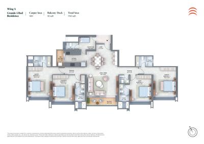 Image of 1744 Sq.ft 4 BHK Apartment / Flat for sale in Supreme Boulevard Chembur Wing A, Chembur, Mumbai for Rs. 65500000