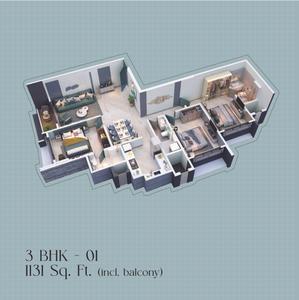 Image of 1170 Sq.ft 3 BHK Apartment / Flat for sale in Thapar Le Parc, Chembur, Mumbai for Rs. 54500000