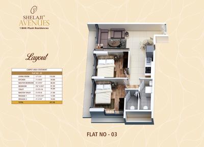 Image of 550 Sq.ft 1 BHK Apartment / Flat for sale in Shelaji Avenues, Kamathipura, Mumbai for Rs. 12500000