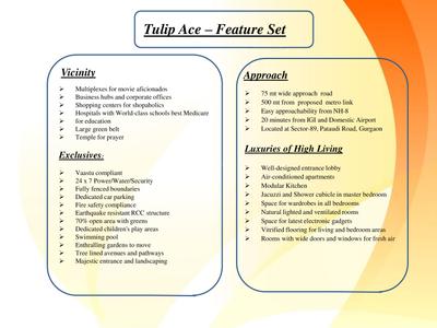 Image of 3150 Sq.ft 3 BHK Apartment / Flat for sale in Tulip Ace, Sector 89, Gurgaon for Rs. 26500000