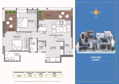 Image of 1635 Sq.ft 3 BHK Apartment / Flat for sale in Aaiji Vivanta, Balewadi, Pune for Rs. 16200000