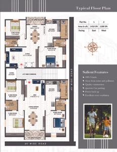 Image of 1490 Sq.ft 3 BHK Apartment / Flat for sale in Sriven Smart Homes by Sriven Homes, Ameenpur, Sangareddy for Rs. 8000000