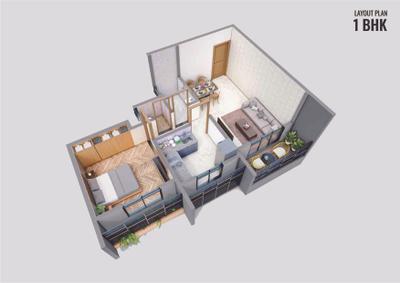 Image of 479 Sq.ft 1 BHK Apartment / Flat for sale in Sai Mldc Yashwant Orchid Phase II, Nalasopara East, Nala Sopara for Rs. 4405000