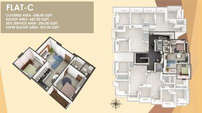 Image of 1034 Sq.ft 2 BHK Apartment / Flat for sale in Ganapati Heights by Ganapati Properties, Metiabruz, Kolkata for Rs. 41360000