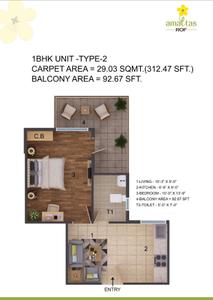 Image of 500 Sq.ft 1 BHK Apartment / Flat for sale in ROF Amaltas, Sector 92, Gurgaon for Rs. 3800000