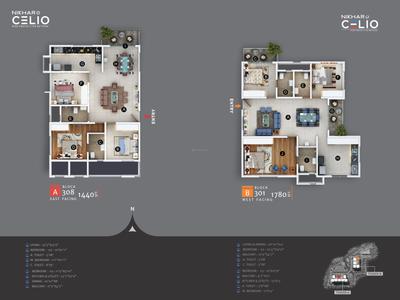 Image of 1144 Sq.ft 3 BHK Apartment / Flat for sale in Nikhar Celio, Gunjur Village, Bengaluru for Rs. 13600000