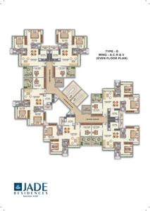 Image of 1270 Sq.ft 3 BHK Apartment / Flat for sale in Dheeraj Jade Residences , Wagholi, Pune for Rs. 7900000