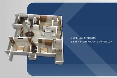 Image of 1385 Sq.ft 2 BHK Apartment / Flat for sale in Manito Commanders Marvel, Anantapura, Bengaluru for Rs. 8000000