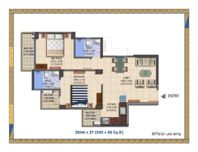 Image of 900 Sq.ft 2 BHK Apartment / Flat for sale in MRG The Balcony, Sector 93, Gurgaon for Rs. 6700000