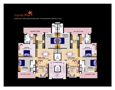 Image of 2172 Sq.ft 3 BHK Apartment / Flat for sale in  Chinar Homes, Kishanpura, Zirakpur for Rs. 10800000