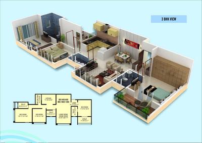 Image of 1480 Sq.ft 3 BHK Apartment / Flat for sale in Aditi Ribera, Baner, Pune for Rs. 18500000