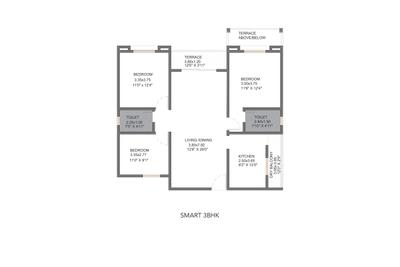 Image of 940 Sq.ft 2 BHK Apartment / Flat for sale in VTP Cygnus Building T11, Manjari Khurd, Pune for Rs. 8500000