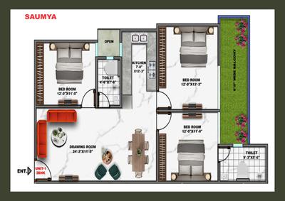 Image of 1600 Sq.ft 3 BHK Apartment / Flat for sale in Lucky Aestor Square, Noida Extension, Greater Noida for Rs. 6200000