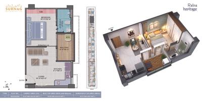 Image of 710 Sq.ft 1 BHK Apartment / Flat for sale in Surnag Ratna Heritage, Gopinathpur, Puri for Rs. 6000000