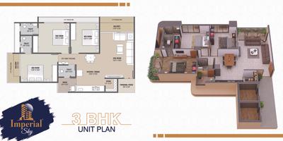 Image of 1908 Sq.ft 3 BHK Apartment / Flat for sale in Radhe Imperial Sky, Raysan, Gandhinagar for Rs. 8400000