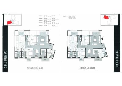 Image of 2069 Sq.ft 3 BHK Apartment / Flat for sale in Unitech The Close North, Sector 50, Gurgaon for Rs. 37000000