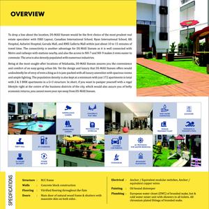 Image of 1385 Sq.ft 3 BHK Apartment / Flat for sale in DS Stavam, Gantiganahalli, Bengaluru for Rs. 9600000