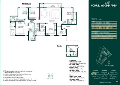 Image of 1907 Sq.ft 3.5 BHK Apartment / Flat for sale in Godrej Woodscapes, Konadasapura, Bengaluru for Rs. 25500000