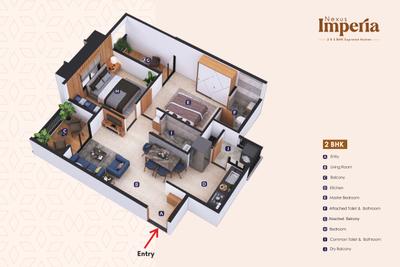 Image of 850 Sq.ft 2 BHK Apartment / Flat for sale in Sereno Nexus Imperia, Moshi, Pune for Rs. 6150000