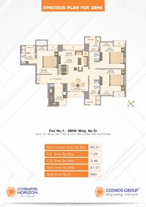 Image of 818 Sq.ft 1 BHK Apartment / Flat for sale in Cosmos Horizone Phase II, Thane West, Thane for Rs. 16000000
