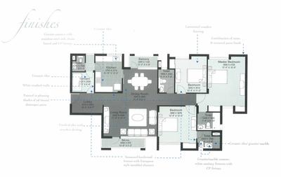 Image of 2281 Sq.ft 3 BHK Apartment / Flat for sale in Unitech Universal Heights, New Town, Kolkata for Rs. 18000000