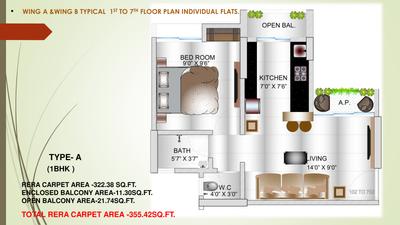 Image of 550 Sq.ft 1 BHK Apartment / Flat for sale in Satghare Viraj Residency, Palghar, Mumbai for Rs. 2250000