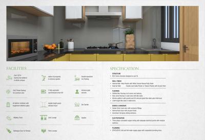 Image of 1200 Sq.ft 3 BHK Apartment / Flat for sale in Carve Homes The Palm, Sargasan, Gandhinagar for Rs. 12000000