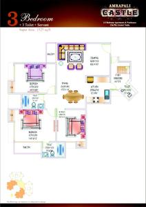 Image of 1700 Sq.ft 3 BHK Apartment / Flat for sale in Amrapali Castle, Kasba, Kolkata for Rs. 14000000