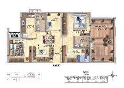 Image of 934 Sq.ft 2 BHK Apartment / Flat for sale in Pushp Vihar, Barrackpore, Kolkata for Rs. 2000000