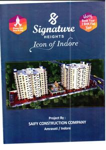 Image of 1000 Sq.ft 2 BHK Apartment / Flat for sale in Saify Signature Heights, Musakhedi, Indore for Rs. 6200000