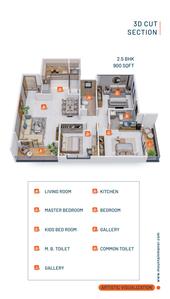 Image of 1200 Sq.ft 2 BHK Apartment / Flat for sale in Sitai RKH Mountain Manor, Moshi, Pune for Rs. 6023000