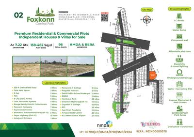 Image of 250 Sq.ft Residential Plot / Land for sale in Foxkonn Central Park, Adibatla, Hyderabad for Rs. 5760000