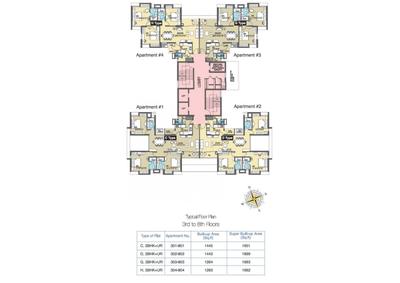 Image of 1951 Sq.ft 3 BHK Apartment / Flat for sale in Sureka Sunrise Heights, Tangra, Kolkata for Rs. 21100000