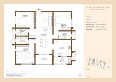 Image of 1350 Sq.ft 2 BHK Apartment / Flat for sale in Godrej Regal Pavilion, Rajendra Nagar, Hyderabad for Rs. 13500000