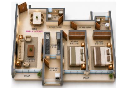 Image of 600 Sq.ft 2 BHK Apartment / Flat for sale in Elegance Heights, Malad East, Mumbai for Rs. 12400000